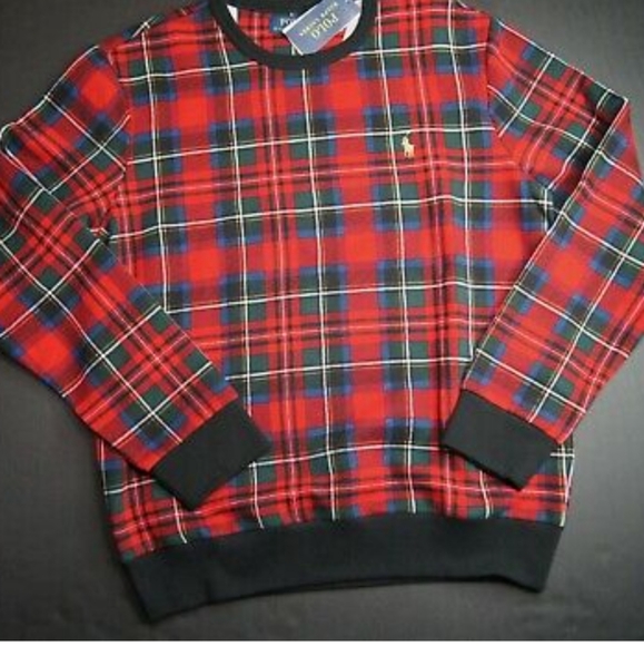 NWT Men's Ralph Lauren Polo Buffalo Tartan Crewneck Sweatshirt - Picture 3 of 8